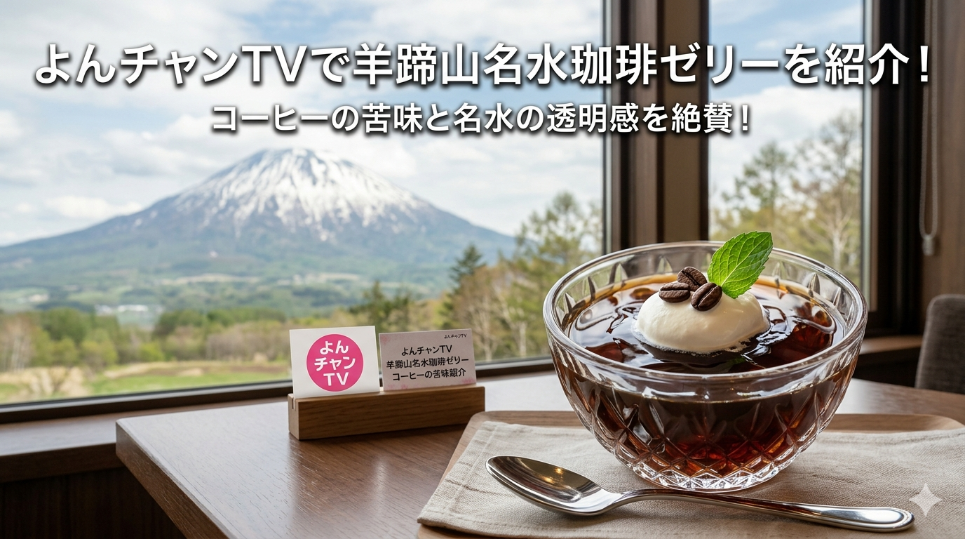 よんチャンTVで羊蹄山名水珈琲ゼリーを紹介！