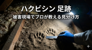 ハクビシンの足跡