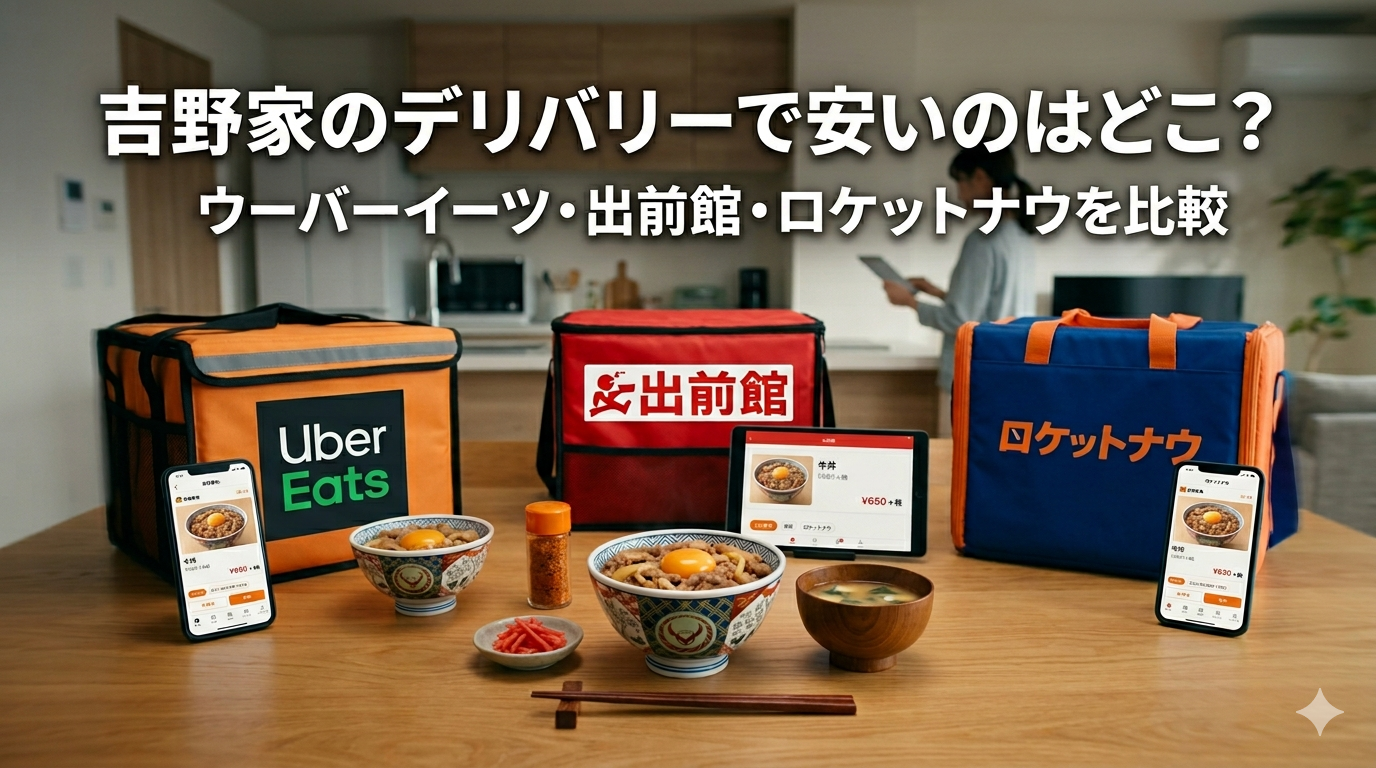吉野家のデリバリーで安いのはどこ？